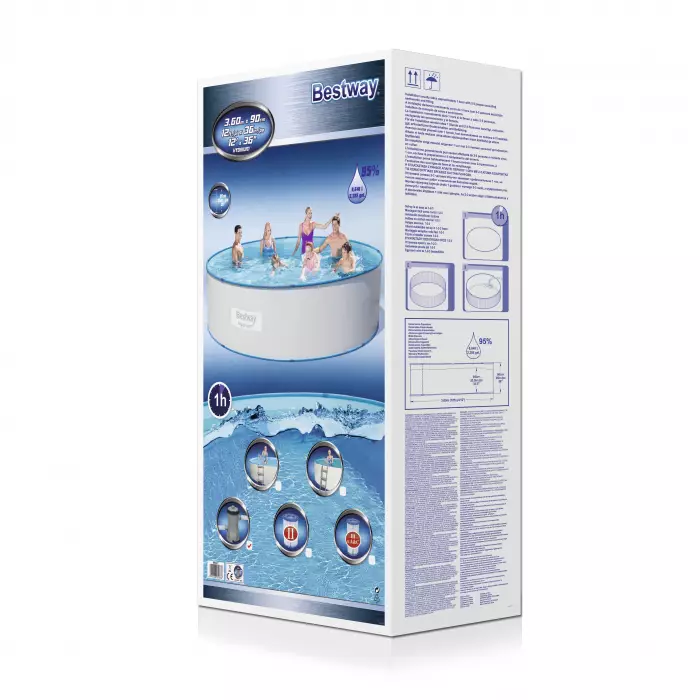 Стальной бассейн Bestway 56377 BW, Hydrium Splasher Pool Set 360х90см, 8648л, фильтр-насос, лестница фото 2